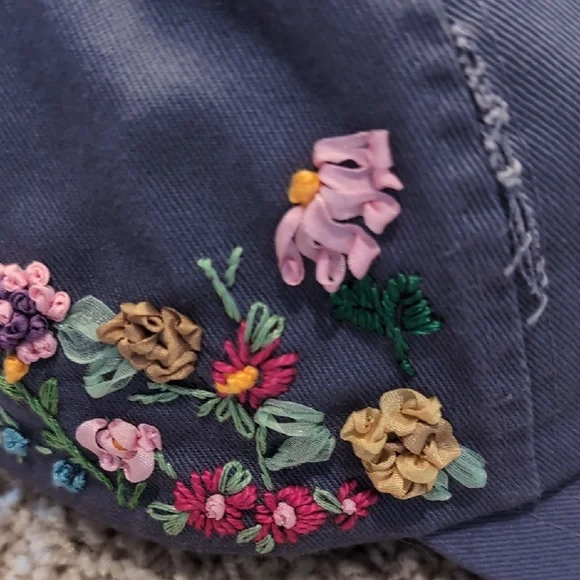 District Gray Floral Embroidered Hat - Picture 3 of 9